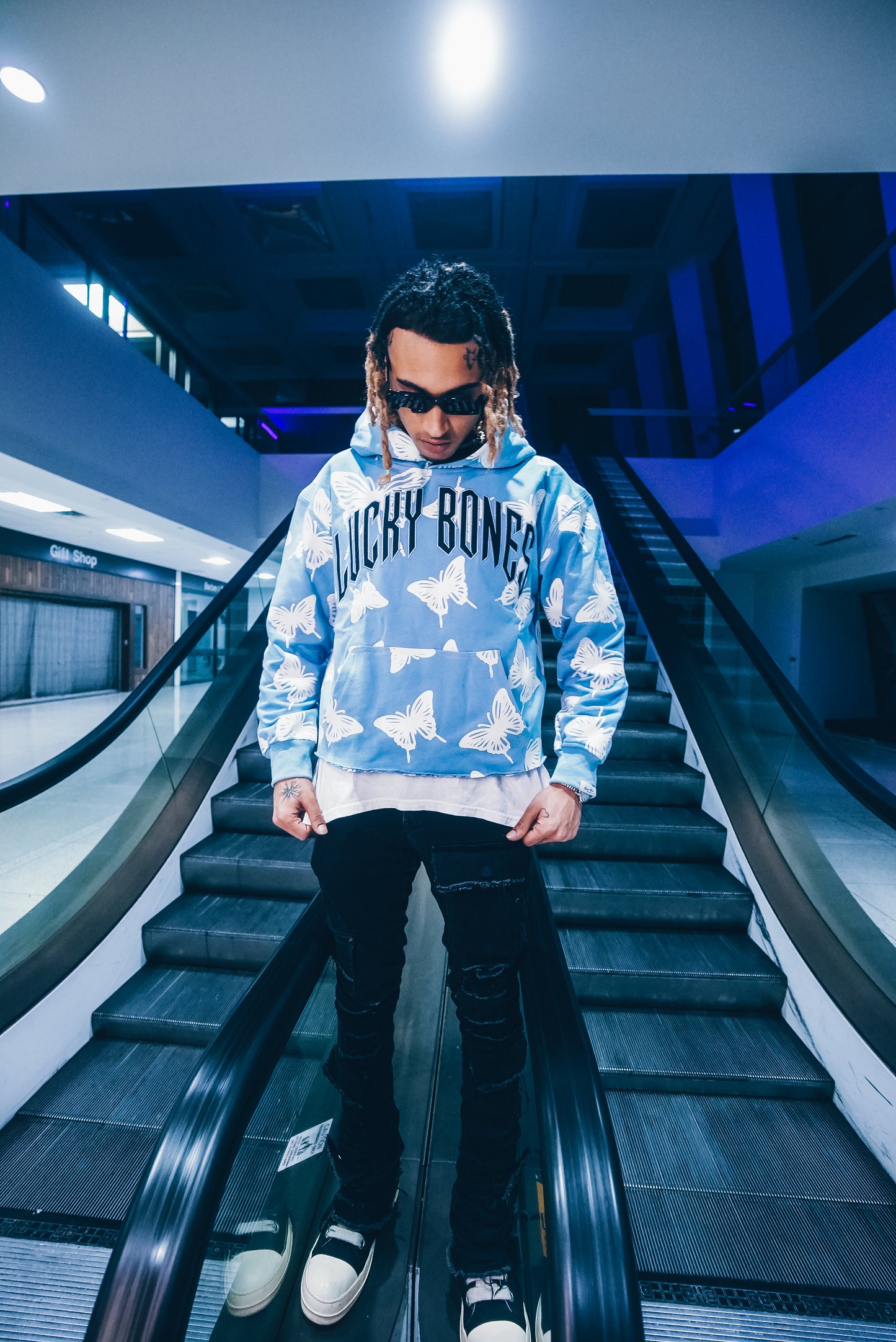 Blue “Butterfly Bones” Hoodie